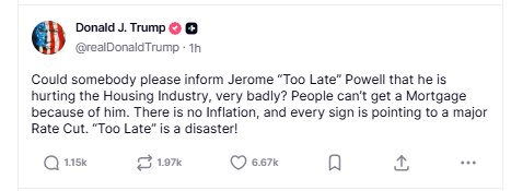 好牛配资 “全球央妈年会”召开在即 特朗普再度炮轰鲍威尔：简直是灾难！